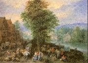 Michau, Theobald Peasants at the Market Sweden oil painting artist